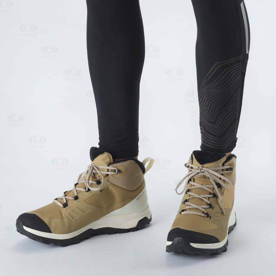 Pánské Zimní Boty Salomon OUTSNAP CLIMASALOMON™ WATERPROOF Hnědé | CZ-L1263