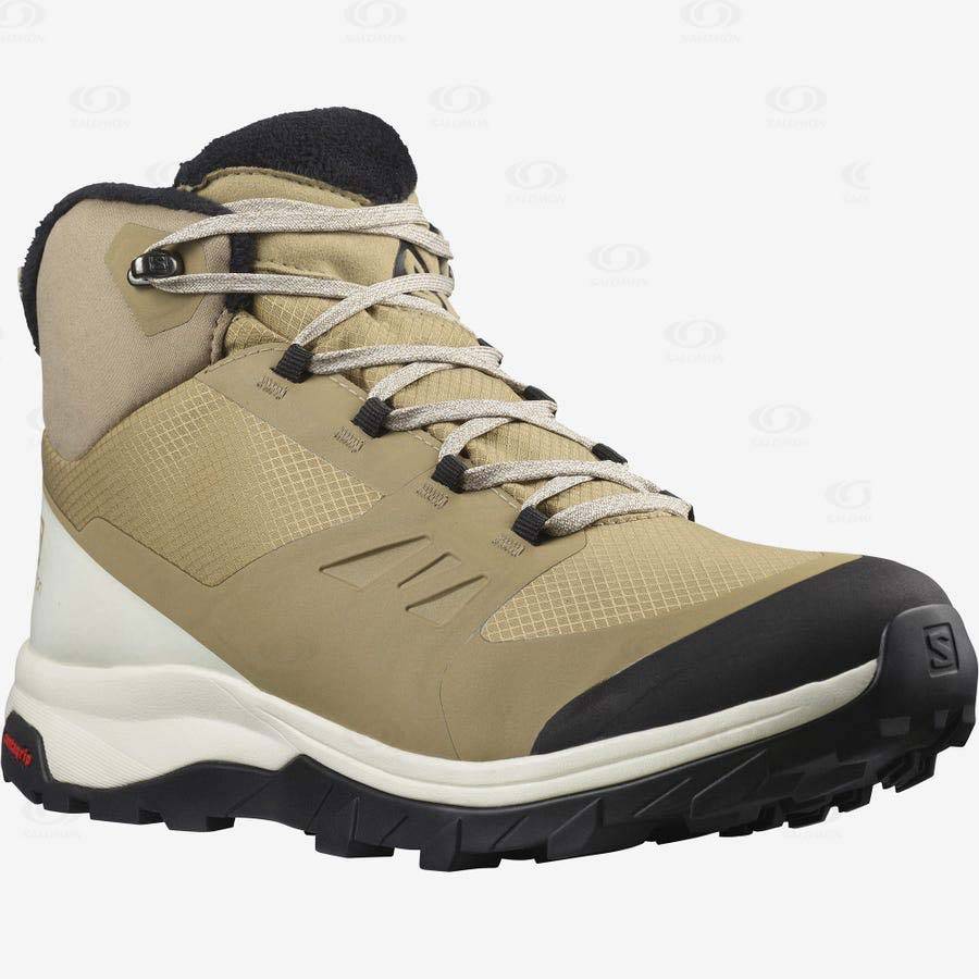 Pánské Zimní Boty Salomon OUTSNAP CLIMASALOMON™ WATERPROOF Hnědé | CZ-L1263