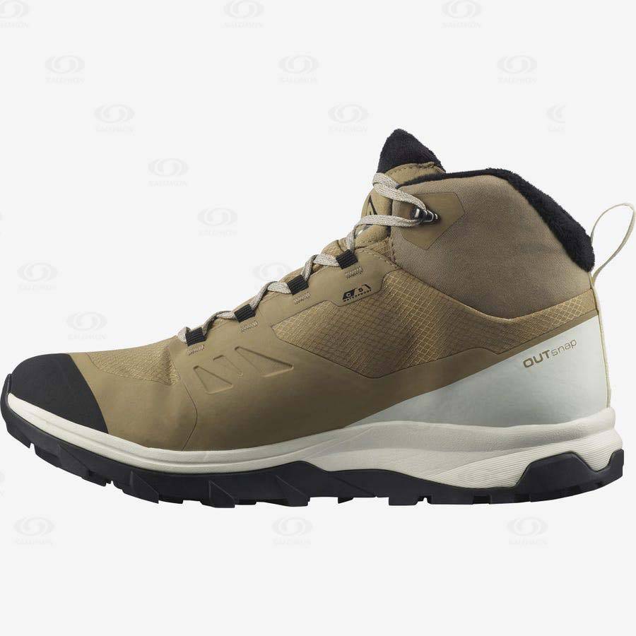 Pánské Zimní Boty Salomon OUTSNAP CLIMASALOMON™ WATERPROOF Hnědé | CZ-L1263