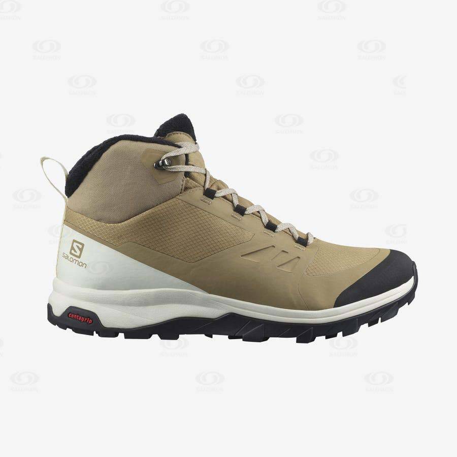 Pánské Zimní Boty Salomon OUTSNAP CLIMASALOMON™ WATERPROOF Hnědé | CZ-L1263