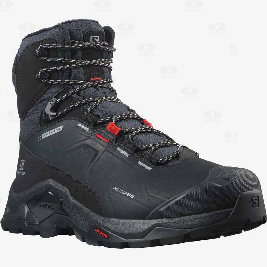 Pánské Zimní Boty Salomon QUEST WINTER THINSULATE™ CLIMASALOMON™ WATERPROOF Černé | CZ-A1409