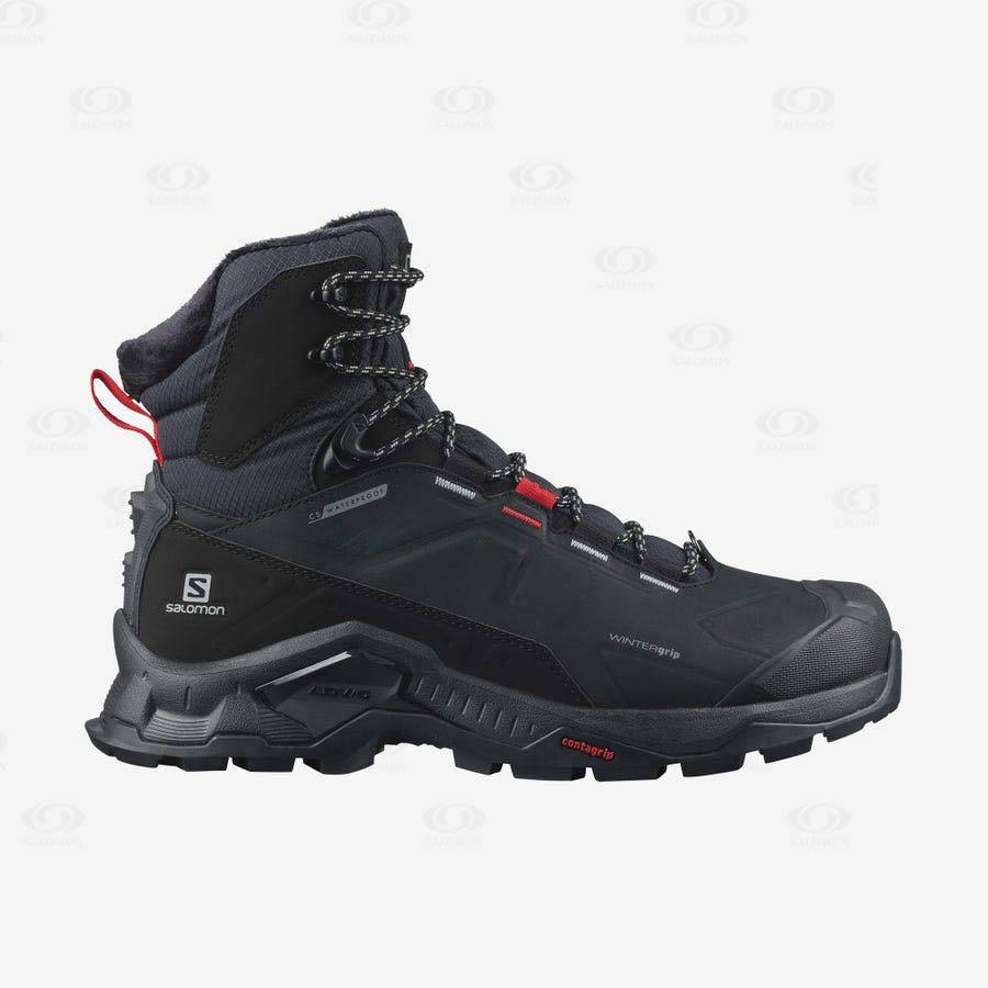 Pánské Zimní Boty Salomon QUEST WINTER THINSULATE™ CLIMASALOMON™ WATERPROOF Černé | CZ-A1409