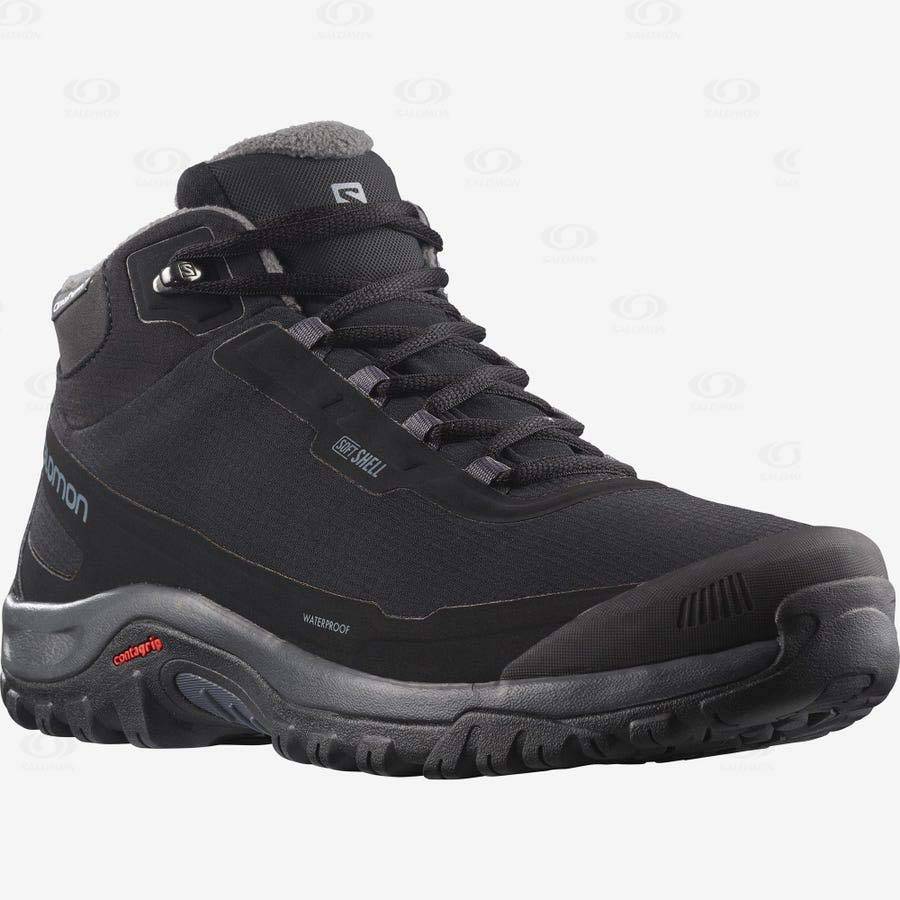 Pánské Zimní Boty Salomon SHELTER CLIMASALOMON™ WATERPROOF Černé | CZ-O2384