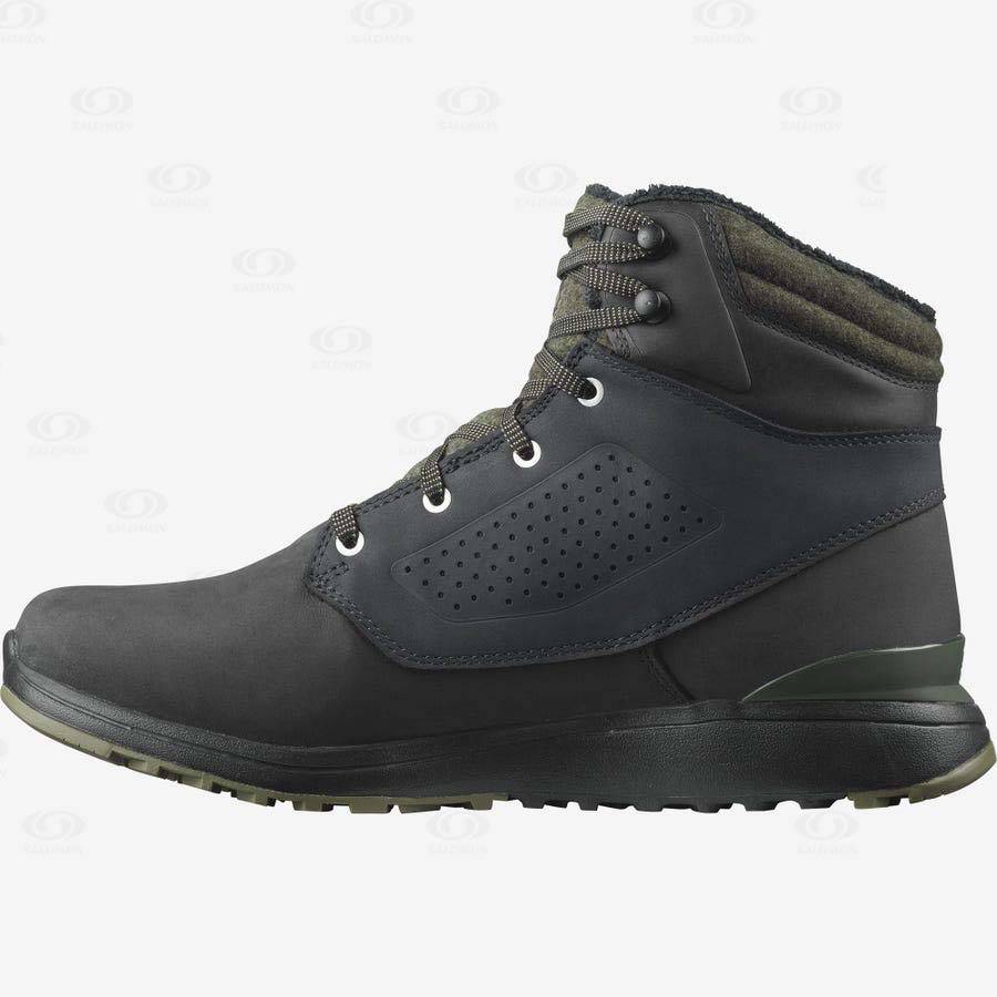 Pánské Zimní Boty Salomon UTILITY WINTER CLIMASALOMON™ WATERPROOF Černé Zelene | CZ-W3220