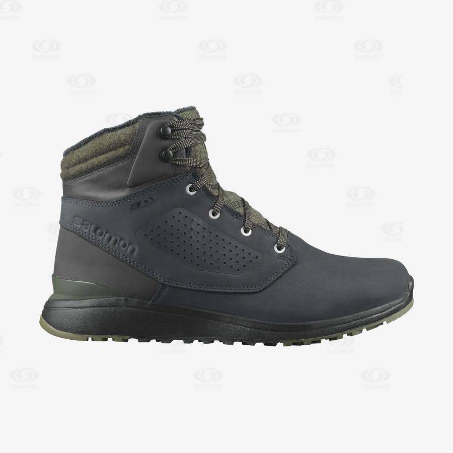Pánské Zimní Boty Salomon UTILITY WINTER CLIMASALOMON™ WATERPROOF Černé Zelene | CZ-W3220