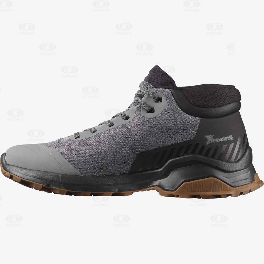 Pánské Zimní Boty Salomon X REVEAL CHUKKA CLIMASALOMON™ WATERPROOF Šedé | CZ-wO2517