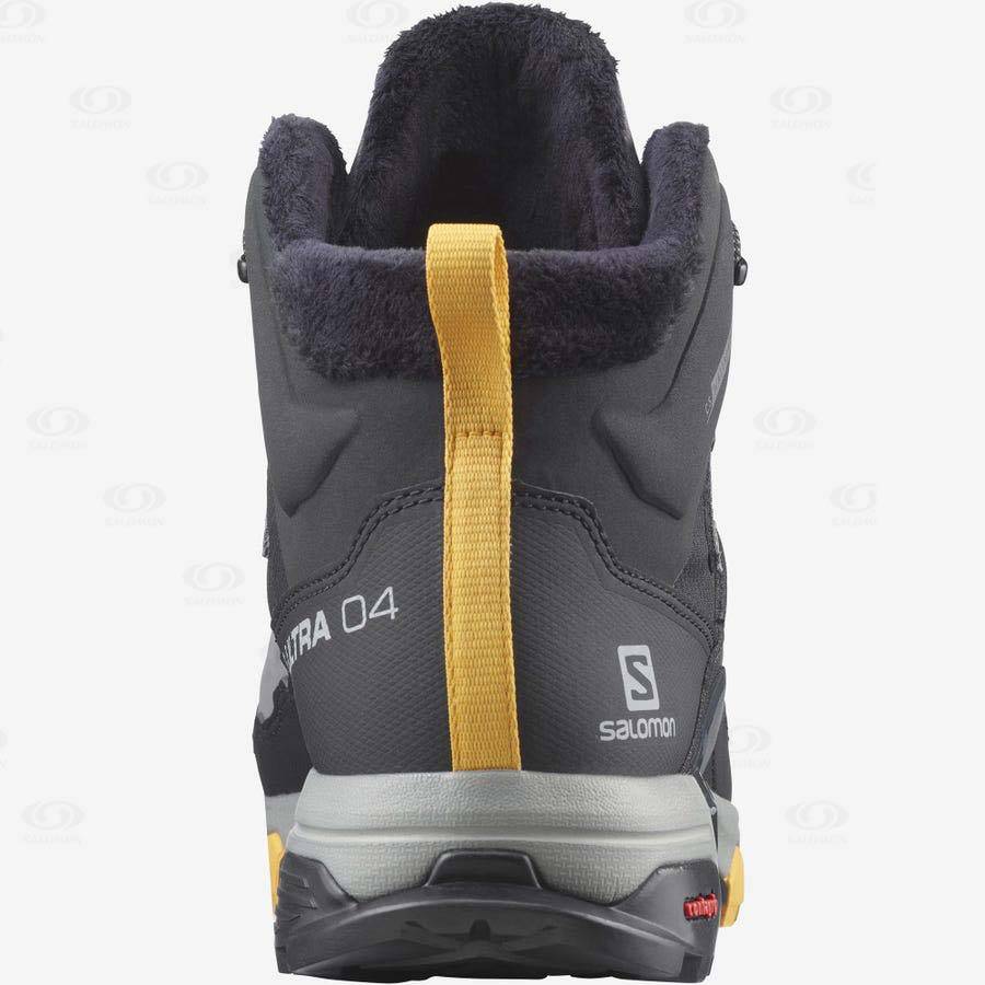 Pánské Zimní Boty Salomon X ULTRA 4 MID WINTER THINSULATE™ CLIMASALOMON™ WATERPROOF Černé Šedé | CZ-M1671