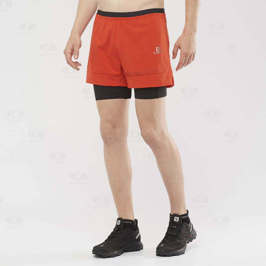 Pánské Šortky Salomon CROSS 2IN1 Oranžové | CZ-N2170