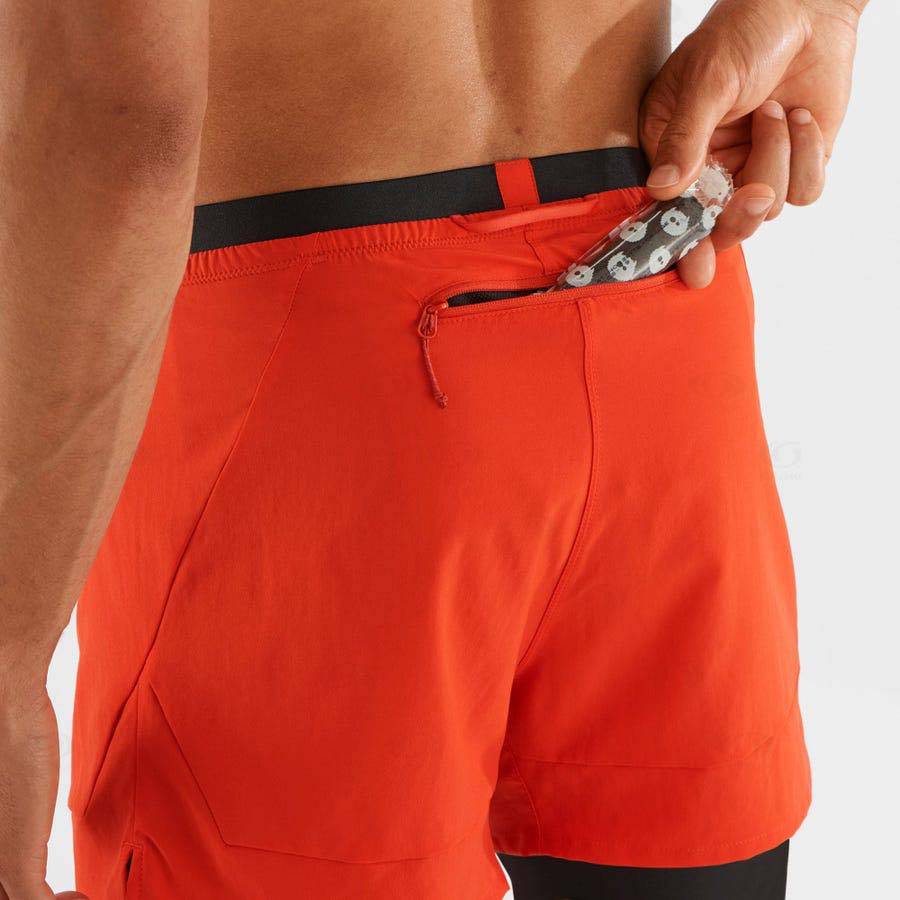 Pánské Šortky Salomon CROSS 2IN1 Oranžové | CZ-N2170