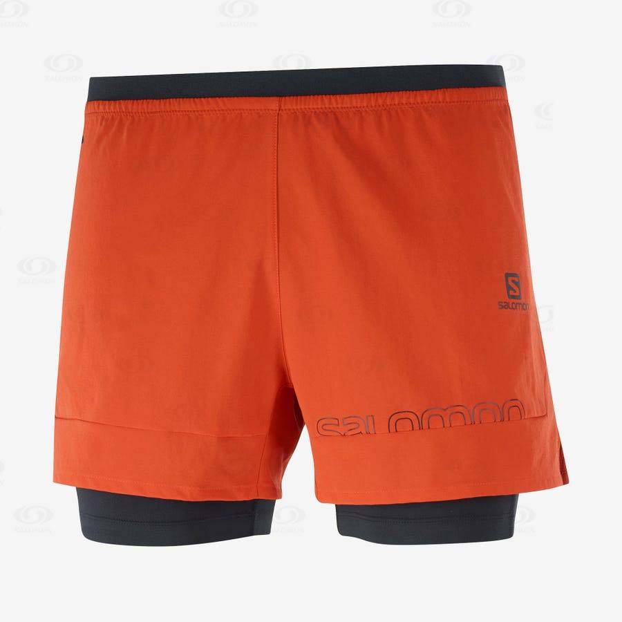 Pánské Šortky Salomon CROSS 2IN1 Oranžové | CZ-N2170