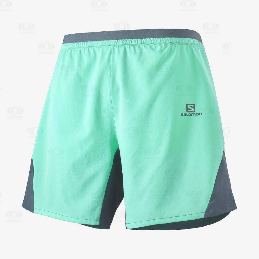 Pánské Šortky Salomon CROSS 7\'\' NO LINER Mátově Zelená | CZ-M1139