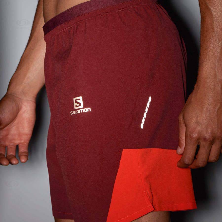 Pánské Šortky Salomon CROSS 7'' NO LINER Červené | CZ-O1866