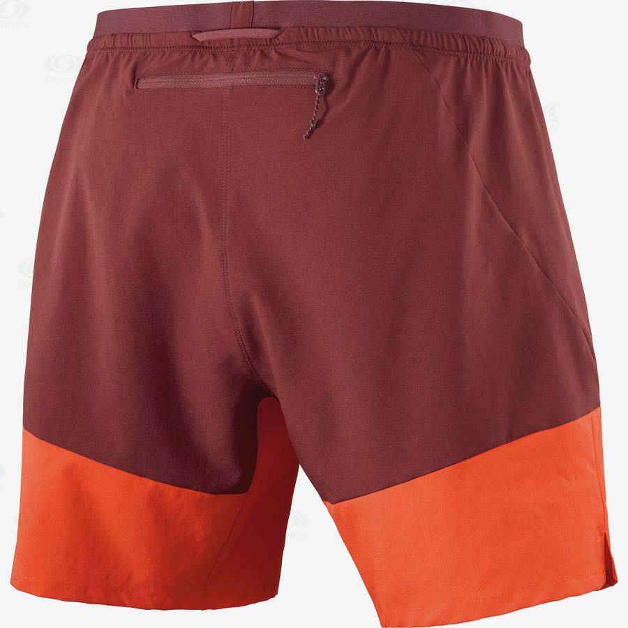 Pánské Šortky Salomon CROSS 7'' NO LINER Červené | CZ-O1866