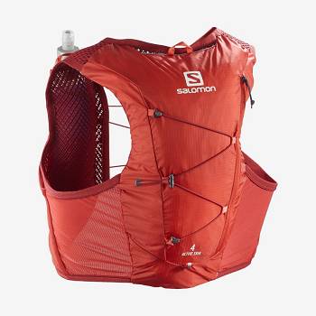 Dámské Běžecké Batohy Salomon ACTIVE SKIN 4 Červené | CZ-A1577