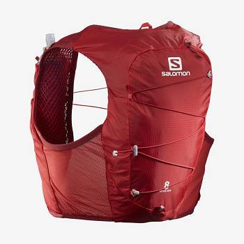 Dámské Běžecké Batohy Salomon ACTIVE SKIN 8 Červené | CZ-O1483