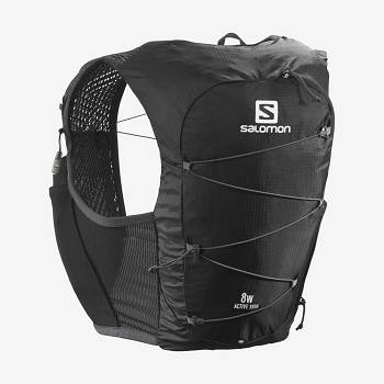 Dámské Běžecké Batohy Salomon ACTIVE SKIN 8 Černé | CZ-S2045