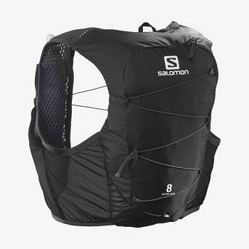 Dámské Běžecké Batohy Salomon ACTIVE SKIN 8 Černé | CZ-wL2586