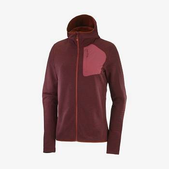 Dámské Mikiny S Kapucí Salomon ESSENTIAL LIGHTWARM HOODED Červené | CZ-L2061