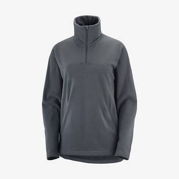 Dámské Mikiny S Kapucí Salomon ESSENTIAL COSY FLEECE Šedé | CZ-N1841
