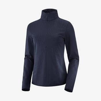 Dámské Mikiny S Kapucí Salomon ESSENTIAL LIGHTWARM Tmavě Blankyt Blankyt | CZ-O1572