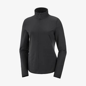 Dámské Mikiny S Kapucí Salomon ESSENTIAL LIGHTWARM Černé | CZ-O1679