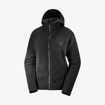 Dámské Mikiny S Kapucí Salomon OUTLINE WARM TEDDY Černé | CZ-A2459