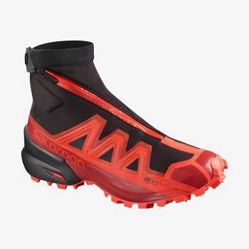Dámské Nepromokavé Boty Salomon SNOWSPIKE CLIMASALOMON™ Černé Červené | CZ-S1387