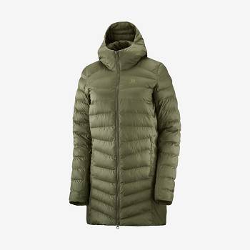 Dámské Softshellová Bunda Salomon Bundy ESSENTIAL XWARM LONG Olivy Zelené | CZ-A2025