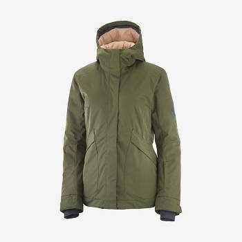 Dámské Softshellová Bunda Salomon Bundy SNOW REBEL Olivy Zelené | CZ-S2080