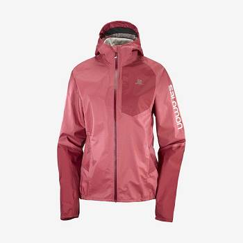 Dámské Softshellová Bunda Salomon Bundy BONATTI WATERPROOF Červené | CZ-W2370