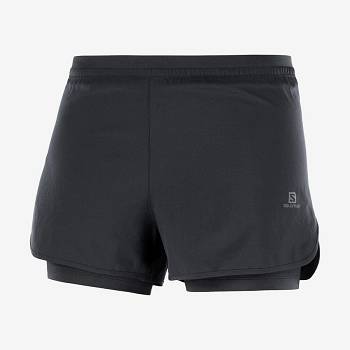 Dámské Šortky Salomon CROSS 2IN1 Černé | CZ-M2553