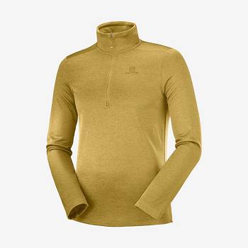 Pánské Mikiny S Kapucí Salomon ESSENTIAL LIGHTWARM SEAMLESS Žluté | CZ-O1145