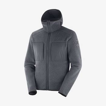 Pánské Mikiny S Kapucí Salomon ESSENTIAL WARM TEDDY Šedé | CZ-O1392
