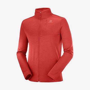 Pánské Mikiny S Kapucí Salomon ESSENTIAL LIGHTWARM HEATHER Červené | CZ-O2559