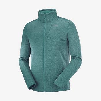 Pánské Mikiny S Kapucí Salomon ESSENTIAL LIGHTWARM HEATHER Zelene | CZ-S1422