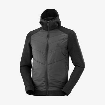 Pánské Mikiny S Kapucí Salomon ESSENTIAL XWARM HYBRID Šedé | CZ-S1884