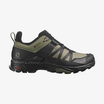 Pánské Nepromokavé Boty Salomon X ULTRA 4 WIDE GORE-TEX Olivy Zelené Černé | CZ-M2105