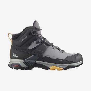 Pánské Nepromokavé Boty Salomon X ULTRA 4 MID WINTER THINSULATE™ CLIMASALOMON™ Černé Šedé | CZ-O1875