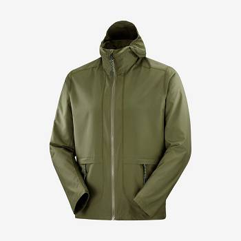 Pánské Softshellová Bunda Salomon Bundy OUTLIFE PACKABLE SHELL U Olivy Zelené | CZ-A1752