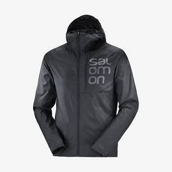 Pánské Softshellová Bunda Salomon Bundy BONATTI CROSS WIND Černé | CZ-A2284