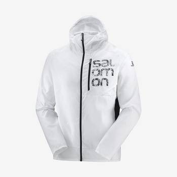 Pánské Softshellová Bunda Salomon Bundy BONATTI CROSS WIND Bílé | CZ-O1238