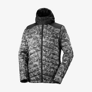 Pánské Softshellová Bunda Salomon Bundy ESSENTIAL XWARM DOWN Bílé Černé | CZ-S1989