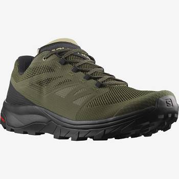 Pánské Trekové Boty Salomon OUTLINE GORE-TEX Olivy Zelené Černé | CZ-W2250