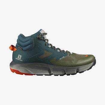 Pánské Turistické Boty Salomon PREDICT HIKE MID GORE-TEX Tmavě Zelene Olivy Zelené | CZ-N2072