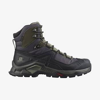 Pánské Turistické Boty Salomon QUEST ELEMENT GORE-TEX Černé Olivy Zelené | CZ-S1758