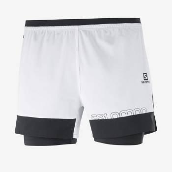Pánské Šortky Salomon CROSS 2IN1 Bílé | CZ-M1377
