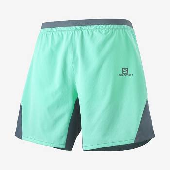 Pánské Šortky Salomon CROSS 7'' NO LINER Mátově Zelená | CZ-M1139