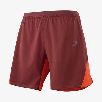 Pánské Šortky Salomon CROSS 7'' NO LINER Červené | CZ-O1866